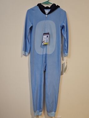 Blue Hooded Kids One-Piece Footie Pajamas by Bluey